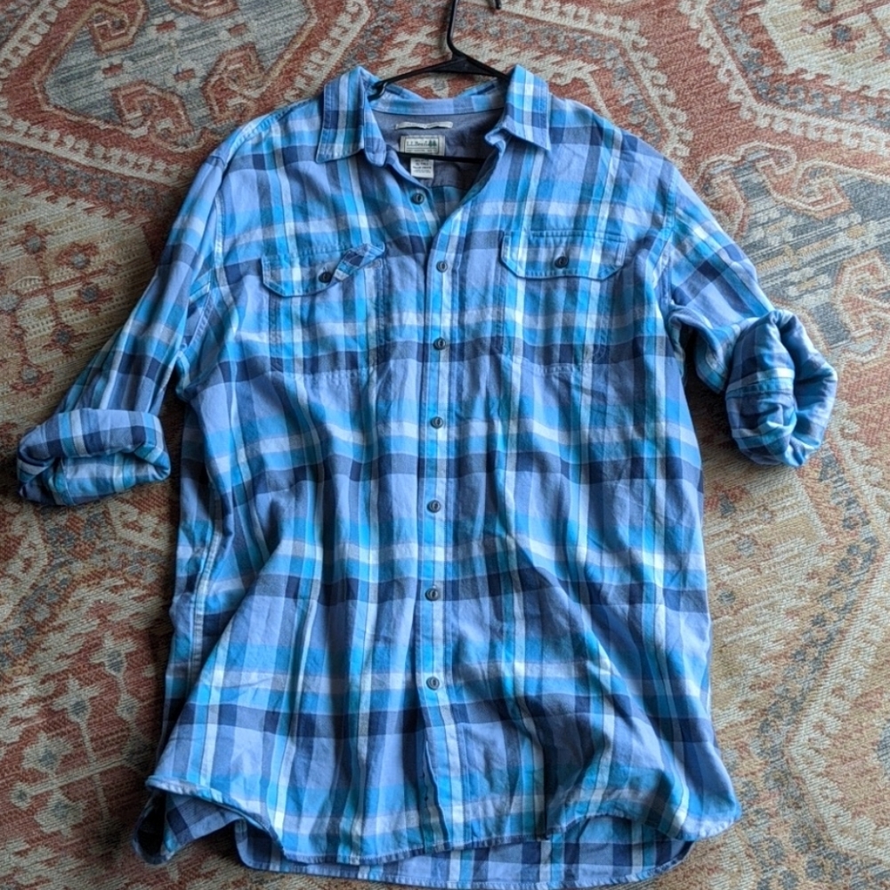 L.L. bean XL-tall blue plaid shirt